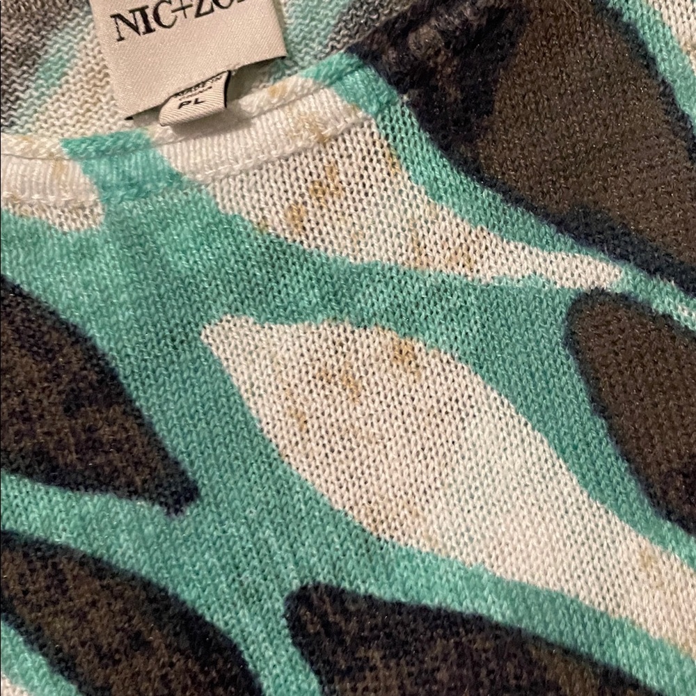 NIC+ZOE Teal and Black Knit Top NWOT - Picture 7 of 16
